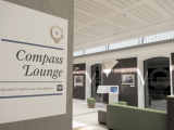 Un settore del Compass Lounge con al centro postazioni computer per l’utilizzo della Compass Card. (© National Maritime Museum, Greenwich)